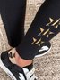 Regular Fit Basics Cotton Blends Star Leggings
