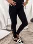 Regular Fit Basics Cotton Blends Star Leggings