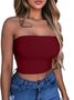 Plus Size Solid Color Tube Top Underwear