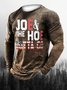Men's Text American Flag Element Graphic Print Round Neck Long-Sleeved Tee