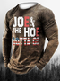 Men's Text American Flag Element Graphic Print Round Neck Long-Sleeved Tee