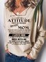 Plus Size Letter V Neck Long Sleeve Casual T-shirt