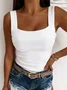 Sexy Skinny Solid Sleeveless Knit Tank