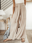 Simple and casual slack loose lace-up trousers