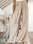 Simple and casual slack loose lace-up trousers