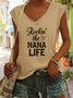 Rockin The Nana Life V-neck Tank Top