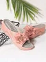 3D Floral Cutout Upper Vintage Bohemian Wedge Slippers