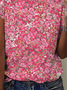 Plus size Floral Casual Crew Neck Short Sleeve T-Shirt