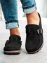 Women Soft Sole Casual Comfy Leather Slip On Sandals