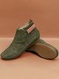 zolucky Women Casual Green Daily Adjustable Soft Leather Booties