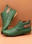 zolucky Women Casual Green Daily Adjustable Soft Leather Booties