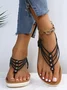 Beaded Thin Strap Bohemian Thong Sandals