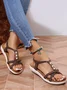 Pearl Beaded Thin Strap Cross Bohemian Casual Sandals