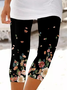 Floral Casual Cropped Leggings