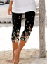 Floral Casual Cropped Leggings