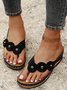 Vintage Floral Casual Wedge Flip-Flops