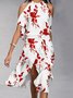 Floral Casual Halter Short Sleeve Dress