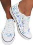 Lightweight Breathable Blue Floral Sneakers Espadrilles