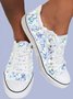 Lightweight Breathable Blue Floral Sneakers Espadrilles