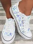 Lightweight Breathable Blue Floral Sneakers Espadrilles