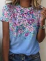 Floral Crew Neck Casual Short sleeve T-Shirt