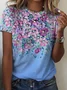 Floral Crew Neck Casual Short sleeve T-Shirt