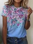 Floral Crew Neck Casual Short sleeve T-Shirt