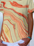 Plus size Short Sleeve Abstract Printed T-Shirt