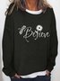 Women Dragonfly Floral Letters Casual Sweatshirt
