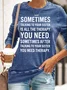 Womens Funny Sister Crew Neck Casual Sweatshirt