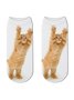 Cotton Knit Cat Pattern Socks