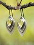 Bohemian Ethnic Retro Natural Crystal Leaf Pattern Short Daily Clothing Jewelry Casual Matching