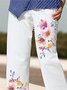 Floral Buttoned Casual Pants