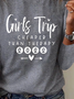 Women Casual Text Letters Autumn Daily Standard Long sleeve Regular H-Line Regular T-shirt