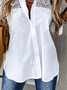 Casual Plain Autumn Micro-Elasticity Loose Hot List Regular Shirt Collar Regular Size Blouse for Women