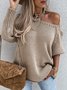 Casual Plain Autumn Acrylic Daily Loose H-Line Regular Regular Size Sweater for Women