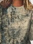 Women Vintage Abstract Autumn Lightweight Micro-Elasticity Jersey Best Sell Long sleeve Regular T-shirt