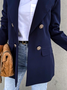 Women Casual Plain Autumn Natural Micro-Elasticity Daily Long sleeve Regular Regular Size Blazer