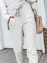 Women Casual Plain Autumn Natural Daily Standard Harem pants Long H-Line Sweatpants