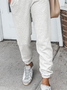 Women Casual Plain Autumn Natural Daily Standard Harem pants Long H-Line Sweatpants