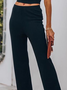 Plain Daily Jersey Casual H-Line Wide Leg Long Pants