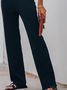 Plain Daily Jersey Casual H-Line Wide Leg Long Pants