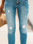 Plain Casual Denim Jeans