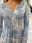 Ethnic Printed Jersey Casual Long Sleeve TUNIC Top