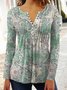 Ethnic Printed Jersey Casual Long Sleeve TUNIC Top