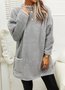 Plush Crew Neck Casual Thermal Dress