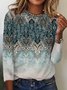 Casual Ethnic Autumn Daily Best Sell Crew Neck Regular H-Line Regular T-shirt for Women