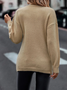 Daily Plain Casual Cross V Neck Tunic Winter Knitted Loose Long Sleeve Sweater