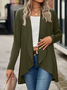 Wrap Loose Casual Daily Plain Winter H-Line Long Sleeve Coat