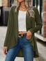 Wrap Loose Casual Daily Plain Winter H-Line Long Sleeve Coat